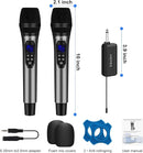 HOTEC Wireless Microphones Dual UHF Handheld Mic System with Echo/Volume Control, Rechargeable Receiver for Karaoke Church Wedding Party Speech, Compatible PA System, Karaoke Machine, and Mixer by TinyTreasures Baby Boutique