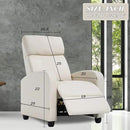BestMassage | Recliner Chair | with 2 Point Massage Function | Pu Beige | with Lumbar Support, Adjustable Push Back, Footrest & Padded Seat | Easy Assembly | for Living Room, Home Theatre by CozyNest Decor