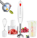 Immersion Blender 4 in 1, 16000rpm Speed, 400W Turbo Motor & Ergonomic Grip Hand Blender Set, Splash-Proof Stainless Steel Blades, for Soup, Baby Food, Smoothies, Sauce (Red+Ivory) by TinyTreasures Baby Boutique