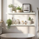 LaVie Home Floating Shelves, 36 Inch Wall Shelf Set of 2, Hanging Shelf with Invisible Brackets, Wall Decor for Bathroom, Bedroom, Living Room, Kitchen Storage, Modern White by CozyNest Decor