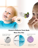Stainless Steel Baby Plate with Suction, 8” Divided Toddler Plates with Removable Silicone Sleeves for Kids, Non-Toxic Non-Slip Unbreakable Dishwasher Safe Dinnerware Set of 2, Pink & Lilac by TinyTreasures Baby Boutique