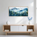Celestdeco Blue Ridge Mountains Forest Framed Canvas Wall Art Set, Natural Landscape Wall Decor, Green Pine Trees Wall Painting, Woodland Artworks for Living Room, Bedroom, Dining Room - 20"x40" by CozyNest Decor