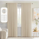MIULEE Cream Beige Back Tab Light Blocking Curtains 80 Inch Length 2 Panels Set for Living Room Bedroom Privacy, Rod Pocket/Pinch Pleat Thermal Insulated Room Darkening Pleated Blackout Drapes by TinyTreasures Baby Boutique
