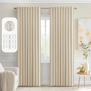 MIULEE Back Tab Cream Beige Curtains 90 Inch Long 2 Panels Set for Living Room Bedroom, Ivory Rod Pocket/Pinch Pleated Light Blocking Thermal Insulated Room Darkening Blackout Curtains, 52 x 90 Inch by TinyTreasures Baby Boutique