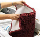 Muddy Mat® 4-Piece Red Medium 30"X19" AS-SEEN-ON-TV Highly Absorbent Microfiber Door Mat, Bath Mat and Pet Rug, Non Slip Thick Washable, Soft Chenille for Kitchen Bathroom Bedroom Indoor and Outdoor by CozyNest Decor