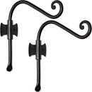RTZEN Plant Hangers Outdoor or Indoor - Wrought Iron Metal Hanger Indoor Hook - Heavy Duty Wall Bracket Hooks for Hanging Plants Baskets Lanterns Wind Chimes - 2 Pack (Black Axe-Shape Hooks) by GreenHaven Gardens