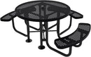 Heavy-Duty Portable Outdoor Picnic Table with Umbrella Hole, Punched Steel Patio Dining Furniture Made in America (46" Round Top, Black) by CozyNest Decor