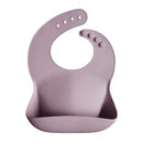mushie Silicone Baby Bib | Adjustable Fit Waterproof Bibs (Pale Mauve) by TinyTreasures Baby Boutique