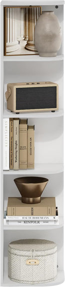 Furinno Pasir 5-Tier Corner Open Shelf Bookcase, White by TinyTreasures Baby Boutique