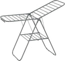 SONGMICS Clothes Drying Rack, with Sock Clips, Metal Laundry Rack, Foldable, Space-Saving, Free-Standing Airer, with 2 Height-Adjustable Gullwings, Indoor Outdoor Use, Gray ULLR052G01 by TinyTreasures Baby Boutique
