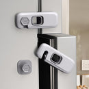 5 Pack Child Proof Refrigerator Lock, QYESWHSR Fridge Locks for Kids with Sticky Adhesive Pads, Child Safety Locks for Doors, RV Refrigerator, Oven Lock Child Safety Baby Cabinet Locks - Grey Updated by TinyTreasures Baby Boutique