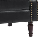 UIXE PU Leather High Back Accent Chair, Upholstered Armchair for Living Room, Retro Wingback Arm Chair Nailhead Trim Single Sofa Bedroom Reading Seat with Solid Wood Legs - Black by CozyNest Decor