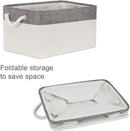 Organization and Storage Basket for Organizing - Large 4 Pack 16x12x8 inch Fabric Storage Cube Collapsible Baskets for Shelves, Storage Bins for Cloth Books (Grey & White) by TinyTreasures Baby Boutique