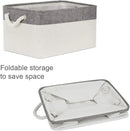 Organization and Storage Basket for Organizing - Large 4 Pack 16x12x8 inch Fabric Storage Cube Collapsible Baskets for Shelves, Storage Bins for Cloth Books (Grey & White) by CozyNest Decor