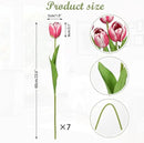 Artificial Tulips Flowers – 24" Long Stem Faux Tulips, 7PCS Real Touch Fake Red Tulip for Vase, Farmhouse, Kitchen, Spring & Wedding Home Decor by CozyNest Decor