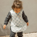 Tiny Twinkle Mess Proof Baby Bib - Waterproof & Lightweight Baby-Led Weaning Apron | 100% Recycled Polyester, Easy Clean & Machine Washable (Green Checkers, Large 2-4 Years) by TinyTreasures Baby Boutique