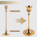 Vintage Gold Brass Taper Candle Holders for Candlesticks, Fireplace & Party - Set of 3 by CozyNest Decor