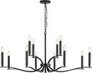 Black Living Room Chandelier 12 Light Hight Ceiling Foyer Candle Chandelier Large Dining Room Light Fixture Over Table 44in Metal Modern Chandeliers Hanging Light for Entry Master Bedroom by CozyNest Decor