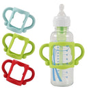 TonGass (3-Pack) Bottle Handles for Dr Brown Narrow Baby Bottles with Easy Grip Handles to Hold Their Own Bottle - BPA-Free Soft Silicone - Red Green and Blue by TinyTreasures Baby Boutique