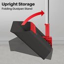JOYMOOP Black and Red Broom and Dustpan Set, Upright Angle Design with Built-in Comb Teeth for Home, Office, Hard Floors by CozyNest Decor