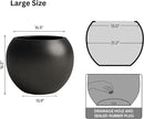 DTY Signature Mount Sherman Lightweight Durable Modern Fiberstone Sphere Planter for Indoor & Outdoor Drainage Hole & Rubber Plug Weather Resistant, 17" H x 21" Dia 14.4" Pot Opening - Large, Black by CozyNest Decor