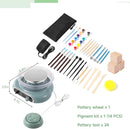 Mini Pottery Wheel Kit, 4.7 Turntable Electric Pottery Wheel, Clay Making Pottery Machine with 24 Pottery Shaping Tools and Paint Set, Craft Kits Gift for Kids Teens & Adults Beginners by TinyTreasures Baby Boutique