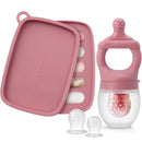SAMiGO Baby Food Fruit Feeder and Breastmilk Popsicle Mold Set, Silicone Fruit Teether, Food Feeder Pacifier for Teething Relief, Freezer Tray, Baby Feeding Essentials, 4 Months+ by TinyTreasures Baby Boutique