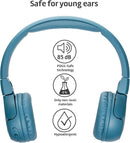 POGS Kids Bluetooth Wireless Headphones | The Gecko 2 | Foldable, Durable Headphones for Kids 3+ | Volume Limited 85 dB, Microphone | On-Ear | Wireless Music-Sharing Function (rBlue) by TinyTreasures Baby Boutique