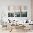 IARTTOP Large Mountain Wood Wall Art Framed Decor Set Of 3, Modern Mountain Landscape Wall Art Nature Artwork Wall Decor For Bedroom, Living room, Office-16 x32 by CozyNest Decor