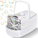 Bubble Machine, Automatic Bubble Blower for Kids, 18000+ Bubbles Per Minute with 2 Speed Settings, Battery/USB Powered Bubble Maker for Toddlers, Outdoor Birthday Parties, Weddings (White) by TinyTreasures Baby Boutique