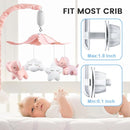 FEISIKE Baby Crib Mobile for Girls Boys with 3 Modes Digital Musical Motor（Rotating Only, Music Only, Rotating & Music, 35 Lullabies, Pink Elephant Nursery Mobile, Knob Type by TinyTreasures Baby Boutique