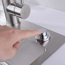 SinkTop Air Switch Kit (Long Full Brass Button) for Disposal, Dual Outlet, (Chrome) by CozyNest Decor