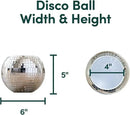 Hanging Disco Ball Planter 8" - with Acrylic Stand and Macrame Plant Hanger - Home Décor, Room Décor, Mirror Disco Planter, Disco Decor (6" with White Hanger, Flat Base) by GreenHaven Gardens