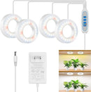 Ceiling Grow Lights for Indoor Plants, 192 LEDs Full Spectrum Plant Lights for Indoor Growing with 6/12/16H Timer, Cable Clips for Tidy Setup, 3.54" Grow Lamp for Small Plants (4-Head) by GreenHaven Gardens
