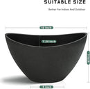 LaDoVita Plant Pots with Drainage Holes, 12 Inch Large Planters for Indoor Plants, Plastic Flower Pots Outdoor, Set of 2 Pack, Frosted Black by GreenHaven Gardens
