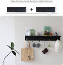 Entrance Coat Rack ，Coat Hooks, Wall-Mounted Wooden Hook Rack, Wall-Mounted Shelves are Very Suitable (Black Finish-2) by CozyNest Decor