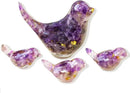 Crystal Bird Figurines, Resin Animal Statues, Miniature Decorative Gravel Birds, Home Decor (4PCS-Amethyst) by CozyNest Decor