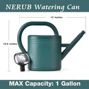 Watering Can 1 Gallon for Indoor Plants, Garden Watering Cans Outdoor Plant House Flower, Gallon Watering Can Large Long Spout with Sprinkler Head (Green) by GreenHaven Gardens
