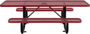 Global Industrial 8'L Rectangular Picnic Table, ADA Compliant, Expanded Metal, Red Thermoplastic Coating, Attached Benches, 1-1/2” Umbrella Pole Hole, Outdoor-Rated by GreenHaven Gardens