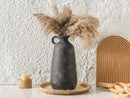 Ceramic Rustic Farmhouse Vase, 12.8" Large Rustic Black Pottery Vases Home Decor Decorative Boho Pampas Vase for Home Decor Table Living Room Decoration Shelf Mantel Enryway Kitchen by CozyNest Decor
