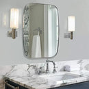 ANDY STAR Chrome Oblong Mirror, 32x40 Inch Polished Chrome Oval Mirror for Bathroom with Stainless Steel Metal Frame, Wall Mouned for Bathroom, Living Room, Entryway by CozyNest Decor