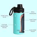 DRINCO Stainless Steel Water Bottle Spout Lid Vacuum Insulated Double Wall Water Bottle Wide Mouth (40oz 32oz 22oz 18oz 14oz) Leak Proof Keeps Cold or Hot (14 oz, 14oz Teal) by CozyNest Decor