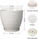 G EPGardening 6 Inch Ceramic Plant Pot with Drainage Hole and Saucer Round Planter Decorative Flower Plant Pot for Indoor Plants Outdoor White by CozyNest Decor