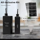 Olive Oil Dispenser Bottle for Kitchen 16.9oz, Glass Oil Bottles and Vinegar Dispenser Set, Decorative Avocado Oil Dispenser Set (Black, Set of 2) by CozyNest Decor