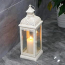 TRIROCKS Rustic Style Metal Candle Lantern 19'' High Decorative Hanging Lantern Candle Holder with Tempered Glass for Christmas Living Room Garden Yard Patio Parties Events Indoors Outdoors(Cream) by CozyNest Decor