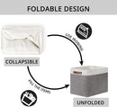 DULLEMELO Storage Baskets Large 16"x12"x12" Rectangular Storage Bins Baskets for Organizing [2 Pack] Fabric Collapsible Storage Organizer for Home,Office,Closet,Clothes,Toys (White&Grey) by TinyTreasures Baby Boutique