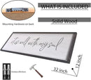 It Is Well With My Soul Wall Decor 32"x12" Bible Verse Christian Scripture Wood Framed Art Sign for Master Bedroom Living Room(Black) by CozyNest Decor