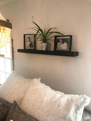 joelsantiques - 42 Inch Wooden Floating Shelves for Wall - 42x6x2 in - Made of Natural Wood - Long Heavy Duty Rustic Wall Shelves for Bedroom - Perfect for Living Room, Kitchen - Black by CozyNest Decor