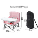 PandaEar Portable Baby Seat Travel| Compact Fold with Straps for Indoor/Outdoor Use| Great for Camping, Beach, Lawn |Toddlers, Kids, Boys, Girls (Pink) by TinyTreasures Baby Boutique