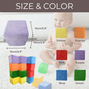 Wonder Space Plush Foam Blocks - Nursery Building & Stacking Toys for Toddlers Boys & Girls, Soft Smooth Velvet Cover, Early Education Gross Motor Skills & Brain Development (12 Cubes, Classic) by TinyTreasures Baby Boutique